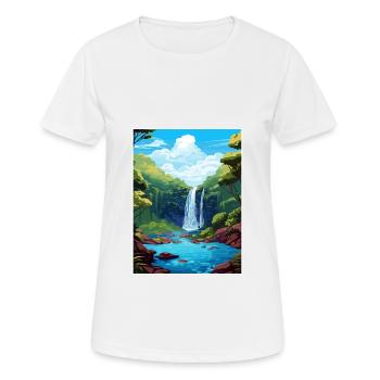 Rio Celeste Wasserfall Vintage Reiseposter WPA - Frauen T-Shirt atmungsaktiv - Weiß - Vorne - AI Model Female 172 dark (172cm)