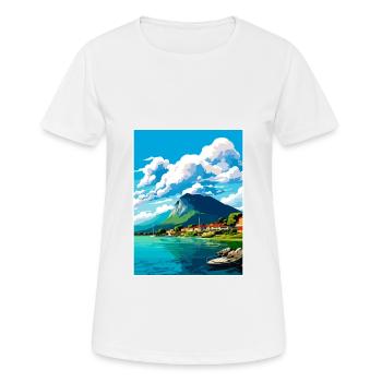 Florianopolis Brésil Vintage voyage affiche WPA Art - T-shirt respirant Femme - blanc - Devant - AI Model Female 172 dark (172cm)