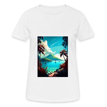 Martinique Caraïbes Vintage voyage affiche WPA Art - T-shirt respirant Femme - blanc - Devant - AI Model Female 172 dark (172cm)