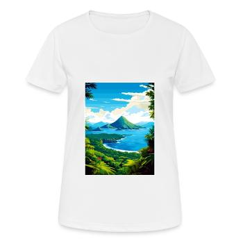 Saint Lucia Caribbean Vintage Travel Poster WPA - Women's Breathable T-Shirt - white - Front - AI Model Female 172 dark (172cm)