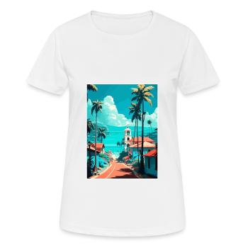 Las Terrenas Caraïbes Vintage voyage affiche WPA - T-shirt respirant Femme - blanc - Devant - AI Model Female 172 dark (172cm)