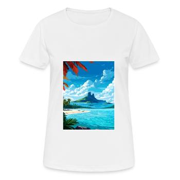 Bora Französisch-Polynesien Vintage Reiseposter WPA - Frauen T-Shirt atmungsaktiv - Weiß - Vorne - AI Model Female 172 dark (172cm)