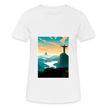 Rio De Janeiro Brésil Vintage voyage affiche WPA - T-shirt respirant Femme - blanc - Devant - AI Model Female 172 dark (172cm)