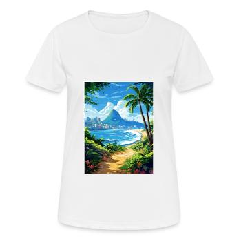 Rio De Janeiro Brésil Vintage voyage affiche WPA - T-shirt respirant Femme - blanc - Devant - AI Model Female 172 dark (172cm)