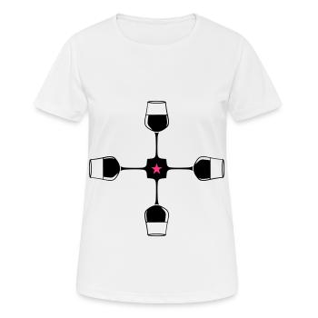 Verre à vin rouge de vin - T-shirt respirant Femme - blanc - Devant - AI Model Female 172 dark (172cm)