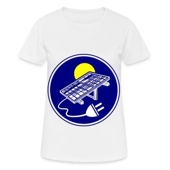 Solar Energie Photovoltaik Anlage Symbol - Frauen T-Shirt atmungsaktiv - Weiß - Vorne - AI Model Female 172 dark (172cm)