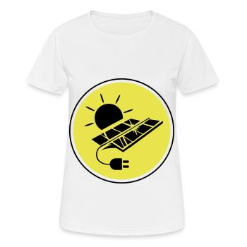 Solar Energie Photovoltaik Anlage Symbol - Frauen T-Shirt atmungsaktiv - Weiß - Vorne - AI Model Female 172 dark (172cm)