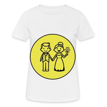 Newlyweds Married Couple Icon - Women's Breathable T-Shirt - white - Front - AI Model Female 172 dark (172cm)