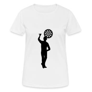 Fléchettes pour gauchers - T-shirt respirant Femme - blanc - Devant - AI Model Female 172 dark (172cm)