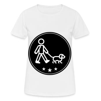 Gassi Gehen Hund - Frauen T-Shirt atmungsaktiv - Weiß - Vorne - AI Model Female 172 dark (172cm)