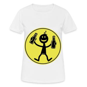 Drinking Beer - Women's Breathable T-Shirt - white - Front - AI Model Female 172 dark (172cm)