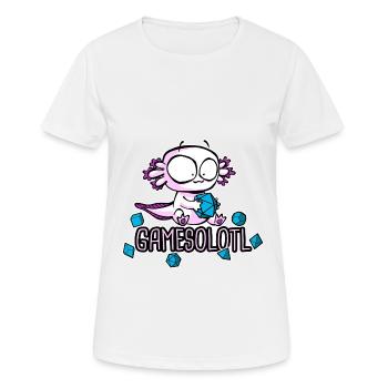 GAMESOLOTL axolotl Spieler - Frauen T-Shirt atmungsaktiv - Weiß - Vorne - AI Model Female 172 dark (172cm)