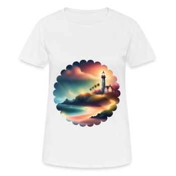 Un phare sur une île isolée - T-shirt respirant Femme - blanc - Devant - AI Model Female 172 dark (172cm)