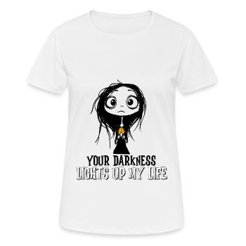 Your Darkness lights up my life Valentine's Day - Women's Breathable T-Shirt - white - Front - AI Model Female 172 dark (172cm)