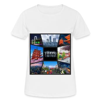 Tokyo, Japon, Asie, Collage, Horizon, Ville, Métropole - T-shirt respirant Femme - blanc - Devant - AI Model Female 172 dark (172cm)