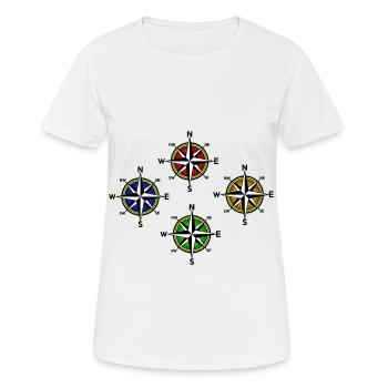 Windrose Nautik Kompass Seefahrt Kapitän - Frauen T-Shirt atmungsaktiv - Weiß - Vorne - AI Model Female 172 dark (172cm)