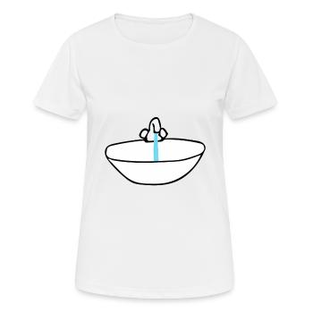 Waschbecken - Frauen T-Shirt atmungsaktiv - Weiß - Vorne - AI Model Female 172 dark (172cm)