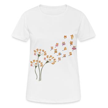 Pissenlit Corgi Fleur Mignon Chien Amoureux - T-shirt respirant Femme - blanc - Devant - AI Model Female 172 dark (172cm)