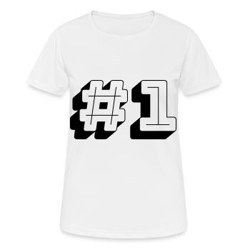 Nummer Eins Nummer 1 - Frauen T-Shirt atmungsaktiv - Weiß - Vorne - AI Model Female 172 dark (172cm)