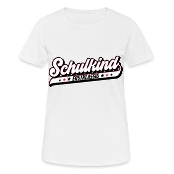Schulkind Erstklassig | Farben änderbar - Frauen T-Shirt atmungsaktiv - Weiß - Vorne - AI Model Female 172 dark (172cm)