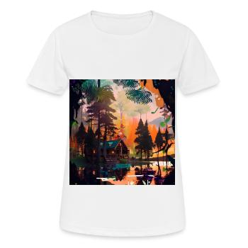 Cabane dans les bois - T-shirt respirant Femme - blanc - Devant - AI Model Female 172 dark (172cm)