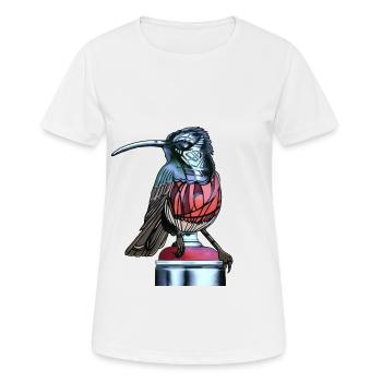 Vogel auf Spraydose - Frauen T-Shirt atmungsaktiv - Weiß - Vorne - AI Model Female 172 dark (172cm)