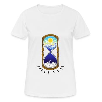 "TIME" - Zeit - Frauen T-Shirt atmungsaktiv - Weiß - Vorne - AI Model Female 172 dark (172cm)