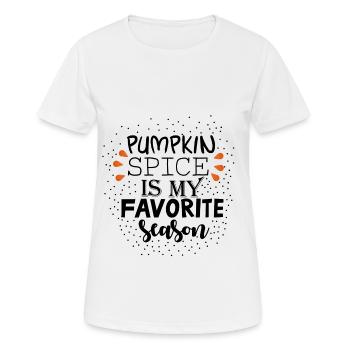 "SAISON FAVORITE" - saison citrouille - T-shirt respirant Femme - blanc - Devant - AI Model Female 172 dark (172cm)