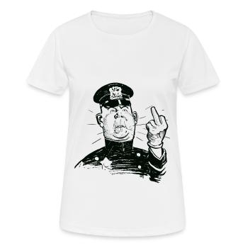 Police de police drôle de design /motif - T-shirt respirant Femme - blanc - Devant - AI Model Female 172 dark (172cm)