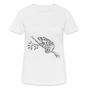 Chamäleon. Chamaeleon. - Frauen T-Shirt atmungsaktiv - Weiß - Vorne - AI Model Female 172 dark (172cm)