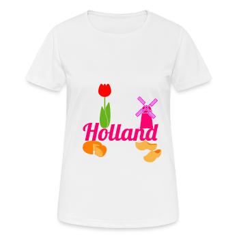 Pays-Bas - T-shirt respirant Femme - blanc - Devant - AI Model Female 172 dark (172cm)