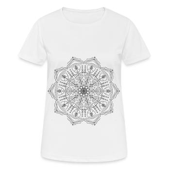 Mandala Blume des Lebens Yoga Geschenk - Frauen T-Shirt atmungsaktiv - Weiß - Vorne - AI Model Female 172 dark (172cm)