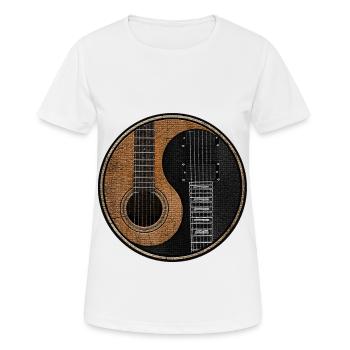 Guitare E Guitare Yin Yang - T-shirt respirant Femme - blanc - Devant - AI Model Female 172 dark (172cm)