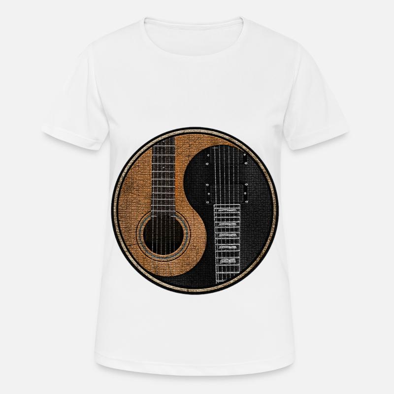 Guitar E Guitar Yin Yang - Women's Breathable T-Shirt - white