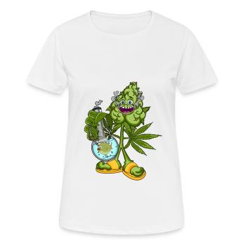 THC Maennchen Cannabis Marijuana CBD - T-shirt respirant Femme - blanc - Devant - AI Model Female 172 dark (172cm)