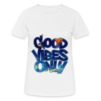 VIBES ONLY Graffiti - T-shirt respirant Femme - blanc - Devant - AI Model Female 172 dark (172cm)