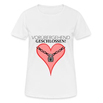Vorübergehend geschlossen Herz Schloss - Frauen T-Shirt atmungsaktiv - Weiß - Vorne - AI Model Female 172 dark (172cm)