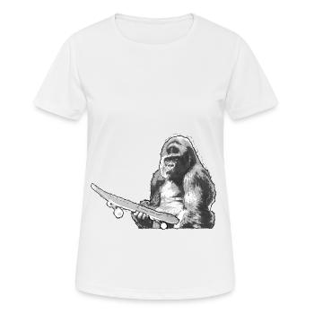 Skate Skate Singe Singe Singe - T-shirt respirant Femme - blanc - Devant - AI Model Female 172 dark (172cm)
