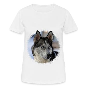 Husky - Frauen T-Shirt atmungsaktiv - Weiß - Vorne - AI Model Female 172 dark (172cm)