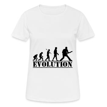 E-Gitarre Evolution Geschenk für Gitarristen - Frauen T-Shirt atmungsaktiv - Weiß - Vorne - AI Model Female 172 dark (172cm)