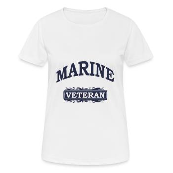 Marine veteran - Women's Breathable T-Shirt - white - Front - AI Model Female 172 dark (172cm)