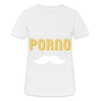Porno mustache - Frauen T-Shirt atmungsaktiv - Weiß - Vorne - AI Model Female 172 dark (172cm)