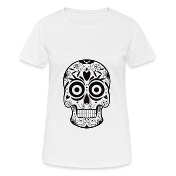 Mexikanischer Schädel - Frauen T-Shirt atmungsaktiv - Weiß - Vorne - AI Model Female 172 dark (172cm)