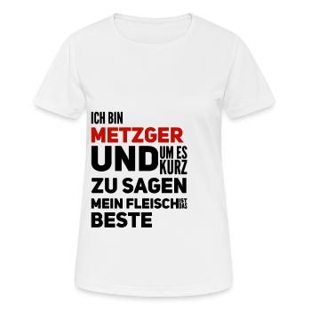 Metzger - Frauen T-Shirt atmungsaktiv - Weiß - Vorne - AI Model Female 172 dark (172cm)