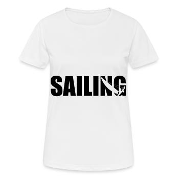 Sailing catamaran trapeze sailing - Women's Breathable T-Shirt - white - Front - AI Model Female 172 dark (172cm)
