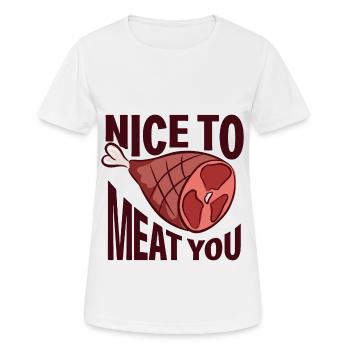 Nice to meat you - Women's Breathable T-Shirt - white - Front - AI Model Female 172 dark (172cm)
