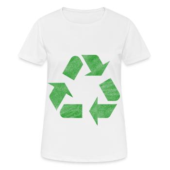 Recycle Logo im Vintage Look zum Earth Day - Frauen T-Shirt atmungsaktiv - Weiß - Vorne - AI Model Female 172 dark (172cm)