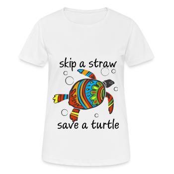 Skip a Straw - Frauen T-Shirt atmungsaktiv - Weiß - Vorne - AI Model Female 172 dark (172cm)