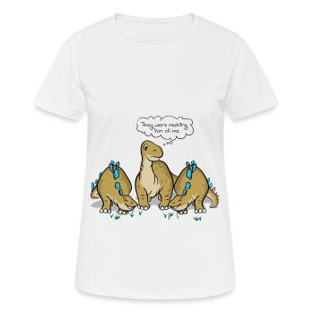 Dinosaurs Making Fun - Frauen T-Shirt atmungsaktiv - Weiß - Vorne - AI Model Female 172 dark (172cm)