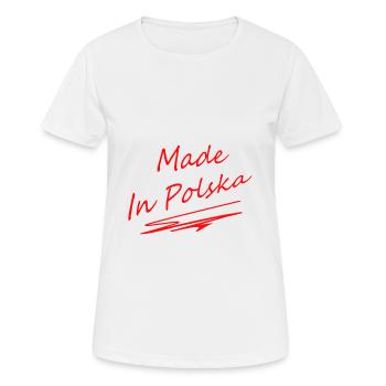 Made in Poland - Frauen T-Shirt atmungsaktiv - Weiß - Vorne - AI Model Female 172 dark (172cm)
